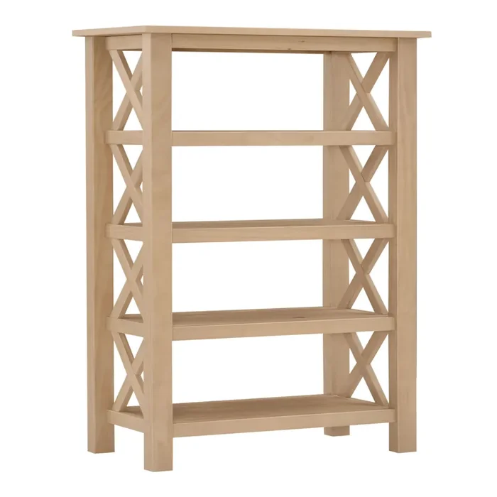 Wilhelm Pine Wood Modern Farmhouse Bookshelf
