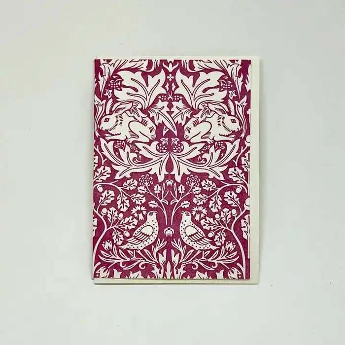 William Morris “Rabbit in Geranium” Notecard