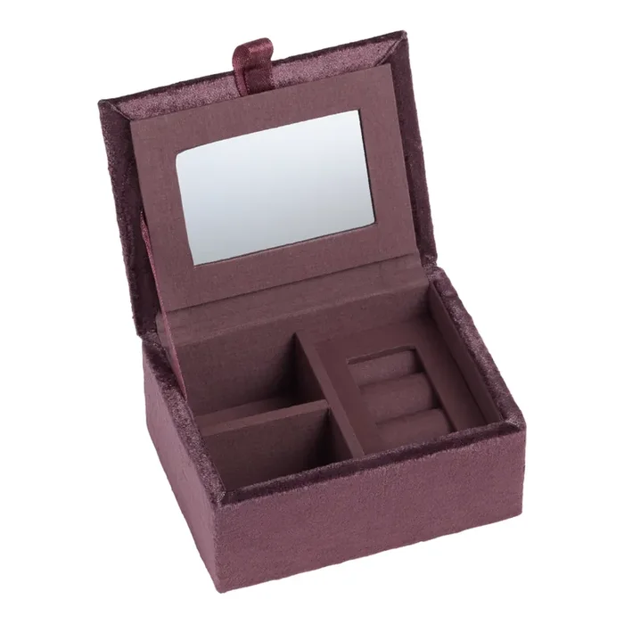 Wine Red Velvet Celestial Beaded Jewelry Box