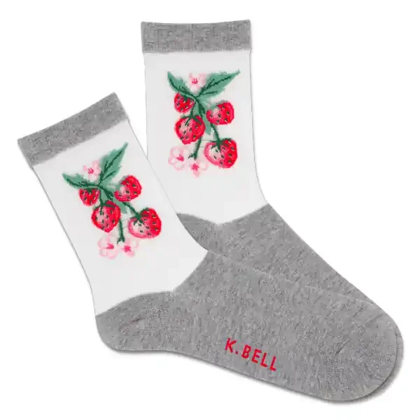 WOMENS SOCKS SHEER STRAWBERRY VINE