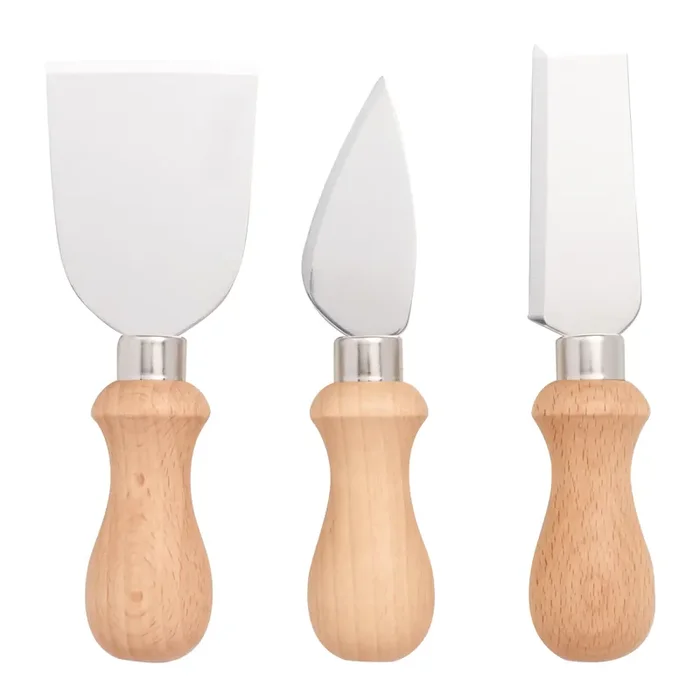Wood and Metal Cheese Knives 3 Piece Set