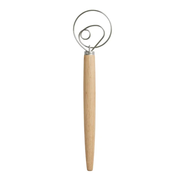 Wood and Stainless Steel Pastry and Dough Whisk