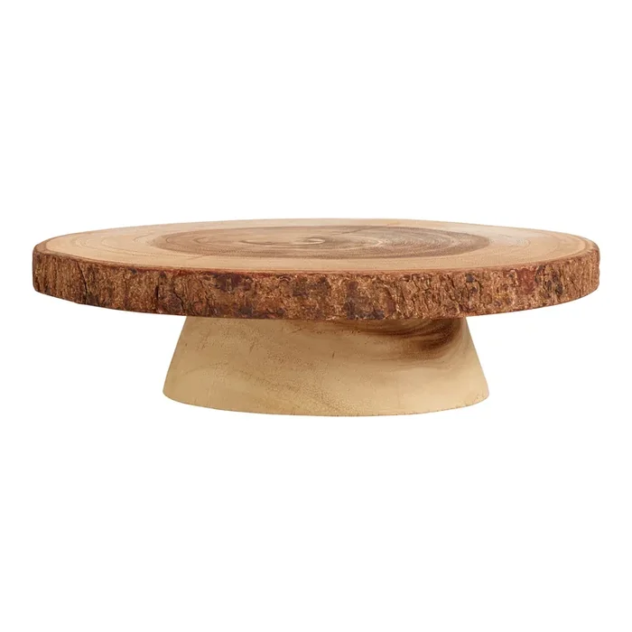 Wood Bark Pedestal Stand