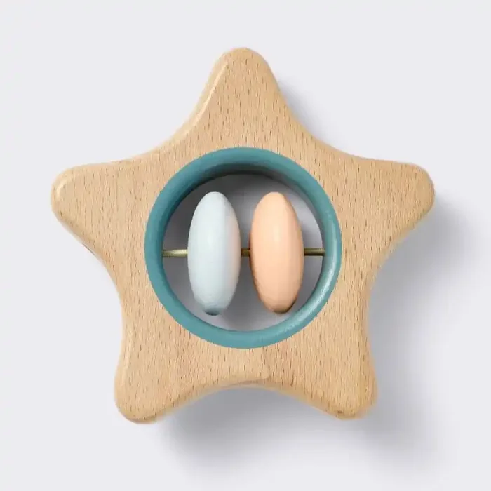 Wooden Baby Rattle – Star – Cloud Island™