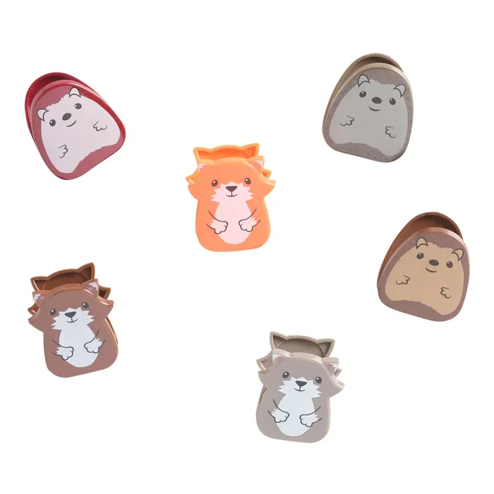 Woodland Animal Bag Clips 6 Count