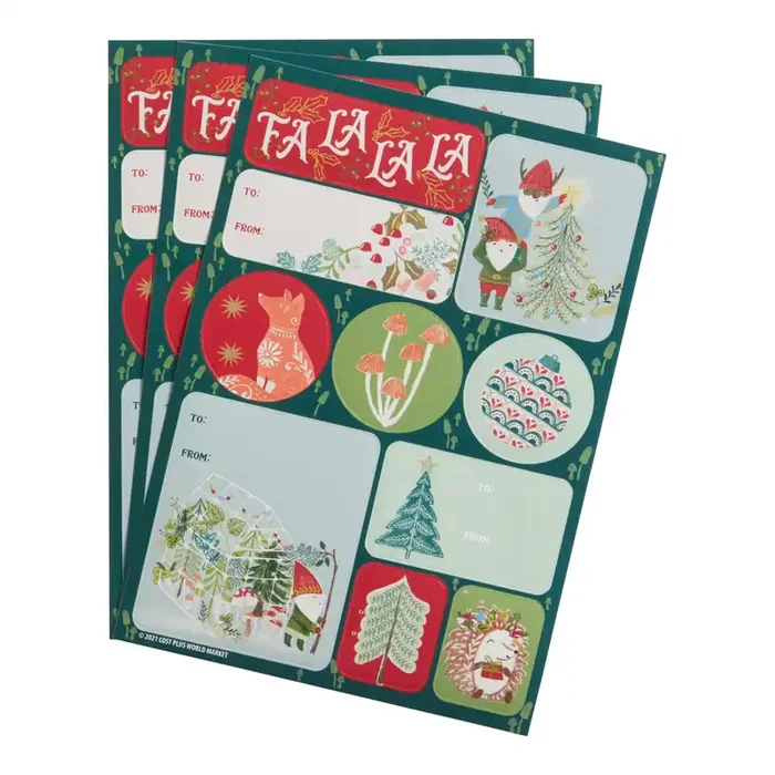 Woodland Holiday Adhesive Gift Labels 30 Count