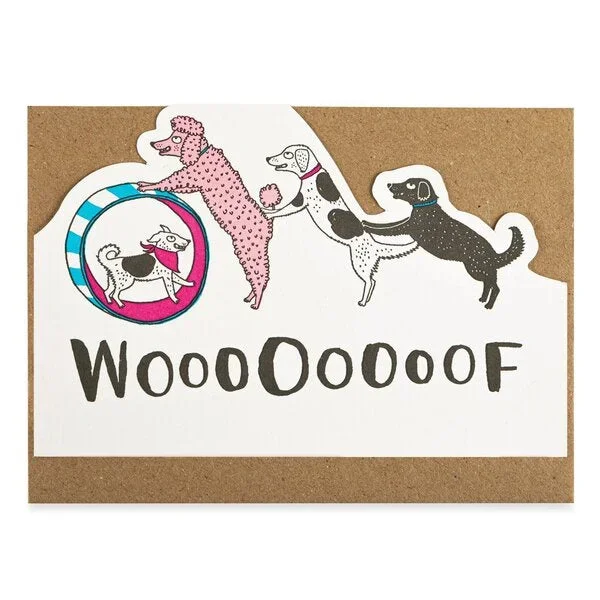 Woof Circus Dogs Cut Out Card
