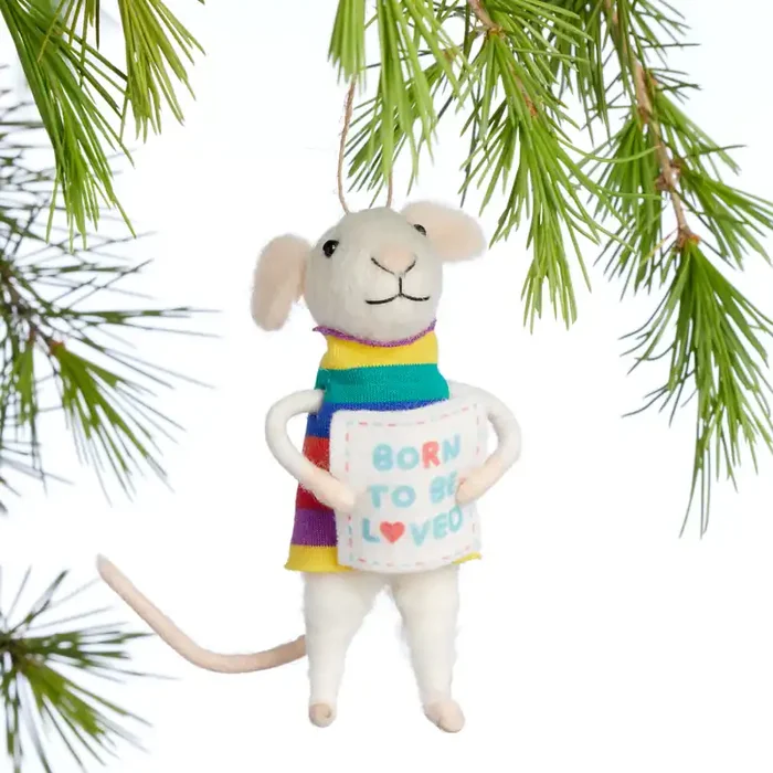 Wool Born to Be Loved Mouse Ornament