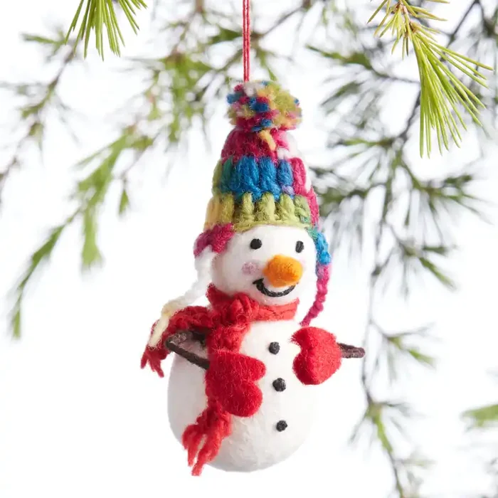 Wool Cozy Snowman Ornament