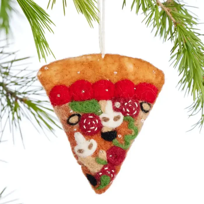 Wool Pizza Slice Ornament