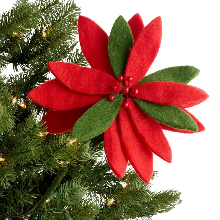 Wool Poinsettia Tree Pick
