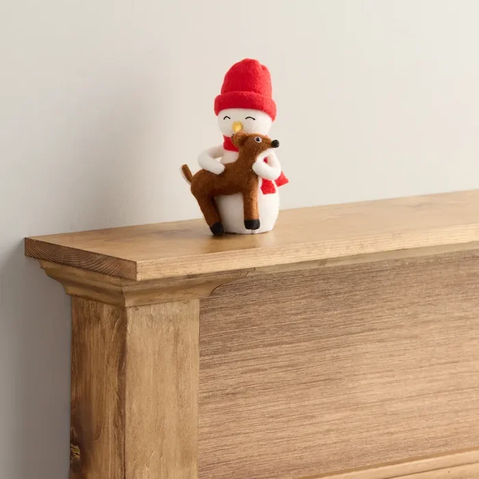 Wool Snowman and Deer Decor