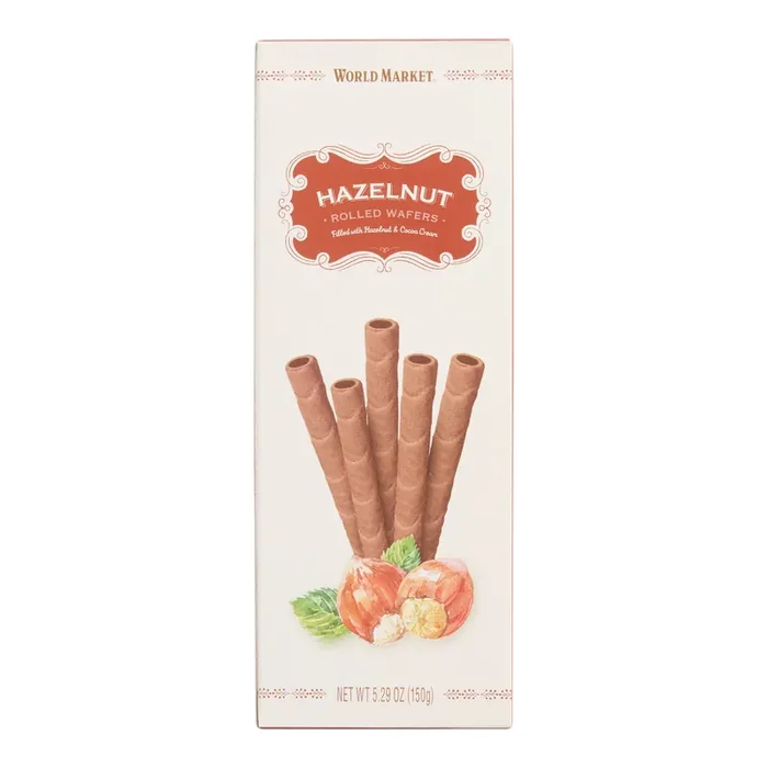 World Market® Hazelnut and Cocoa Cream Rolled Wafers