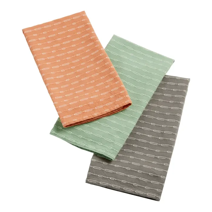 Woven Stripe Stitch Kitchen Towel Set of 2