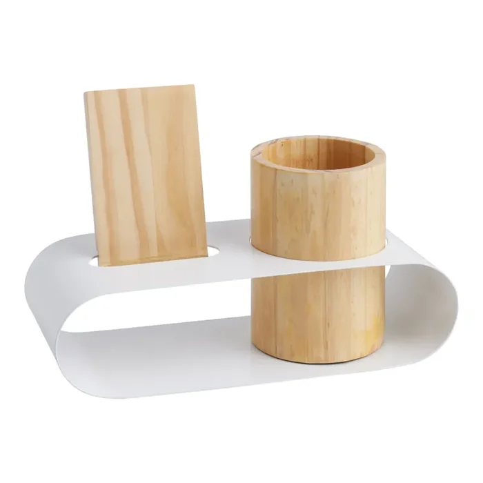 Wrenn Metal And Wood Phone Stand And Pencil Holder