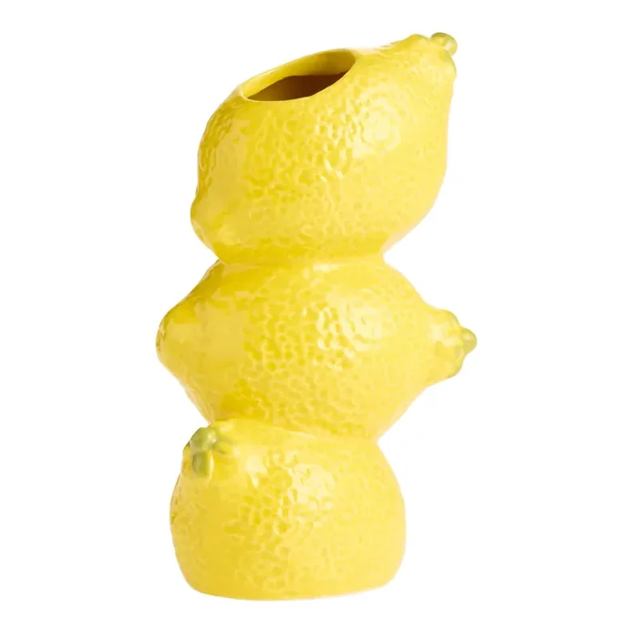 Yellow Ceramic Stacked Lemon Vase
