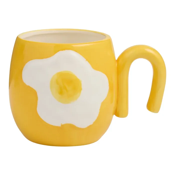 Yellow Fried Egg Hand Painted Ceramic Mug