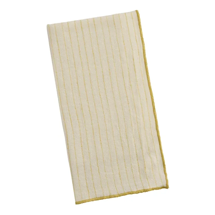 Yellow Stripe Linen Blend Napkin