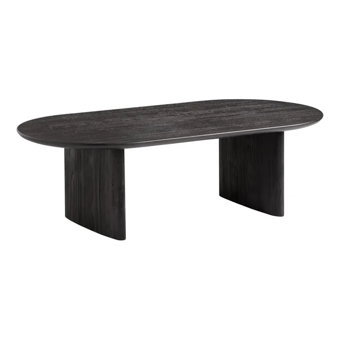 Zeke Oval Brushed Wood Coffee Table